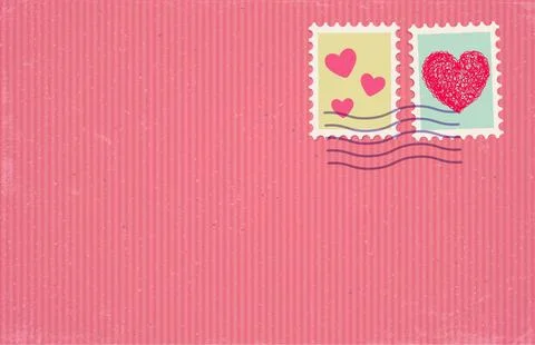 Vector illustration of a old craft paper with post stamp in vintage style for Stock Illustration