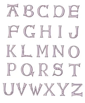 Vector illustration of an old fashioned alphabet Stock Illustration