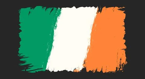 Vector illustration of old flag of Ireland in grunge style. 스톡 일러스트