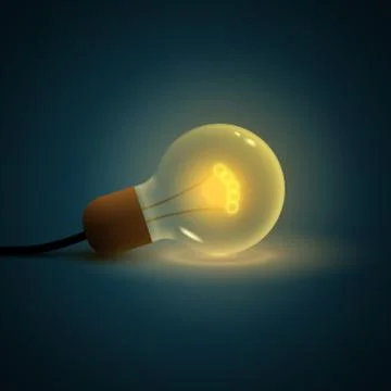 Vector illustration of old lightbulb. Stock Illustration