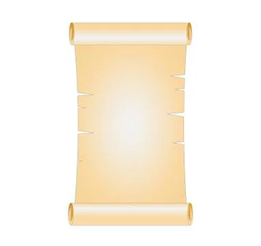 Vector illustration of an old scroll of paper in retro vintage style Stock Illustration