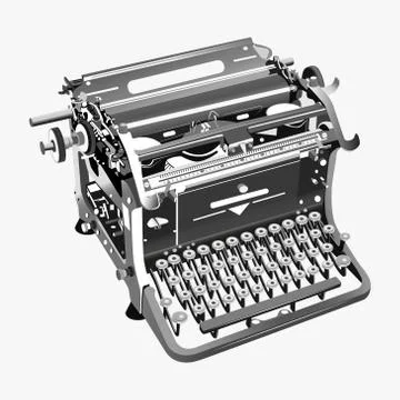 Vector illustration of old style isolated typewriter Stock Illustration