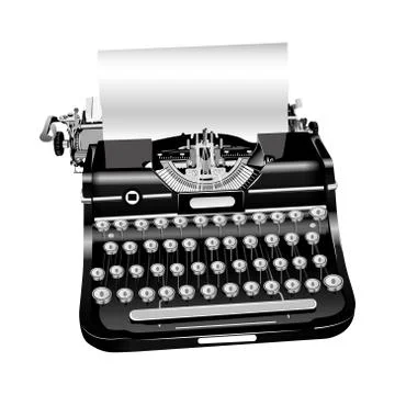 Vector illustration of old style isolated typewriter Stock Illustration
