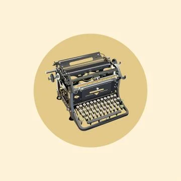 Vector illustration of old style isolated typewriter Stock Illustration