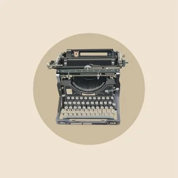 Vector illustration of old style isolated typewriter Stock Illustration
