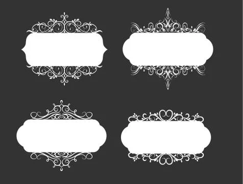 Vector illustration of old style label collection Stock Illustration
