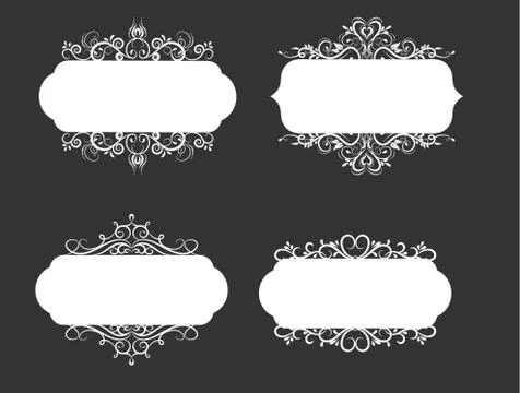 Vector illustration of old style label collection Stock Illustration