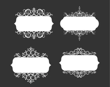 Vector illustration of old style label collection Stock Illustration