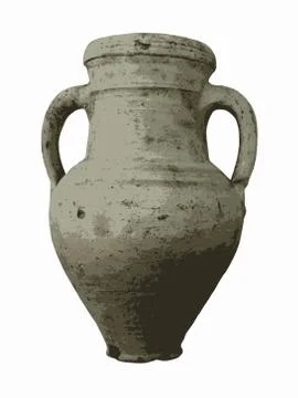 Vector illustration of old vase Stock Illustration