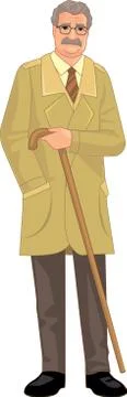 Vector illustration of  Oldman Stock Illustration