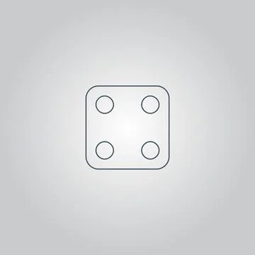 Vector illustration of one dices - side with 4 Stock Illustration