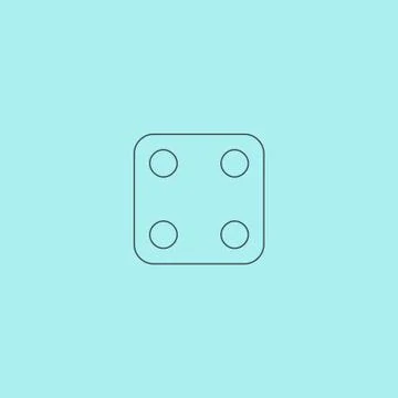 Vector illustration of one dices - side with 4 Stock Illustration