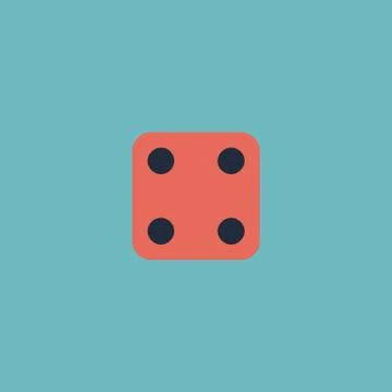 Vector illustration of one dices - side with 4 Stock Illustration