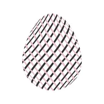 A Vector illustration of one Easter egg with a grid pattern isolated on a whi イラスト素材