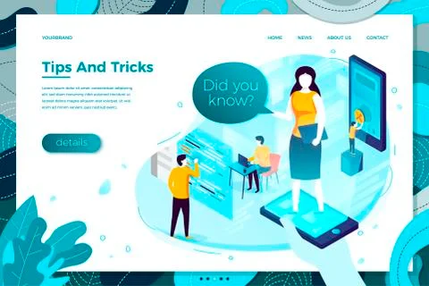 Vector illustration -  online assistant tips and tricks help Illustrazione stock