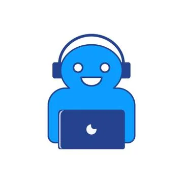 The vector illustration of online chatbot character. Stock Illustration