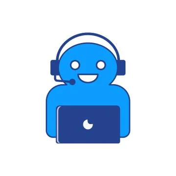 The vector illustration of online chatbot character. Stock Illustration