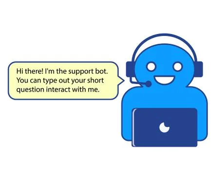 The vector illustration of online chatbot character. Stock Illustration