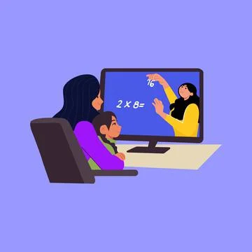 Vector illustration Online Learning Illustrazione stock