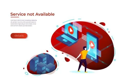 Vector illustration - online service access error Stock Illustration