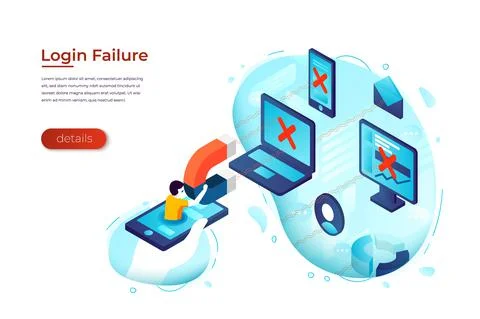 Vector illustration - online service access error Illustrazione stock