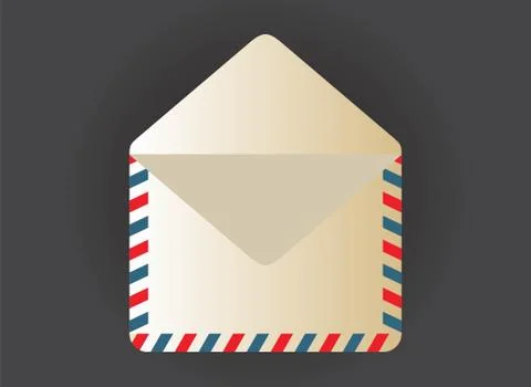 Vector illustration of open blank airmail envelope Stock Illustration