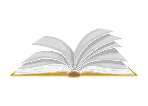 Vector illustration of an open book. Isolated illustration of flipping pages. Stock Illustration