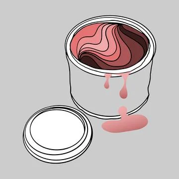 Vector illustration of an open can of paint Stock-Illustration