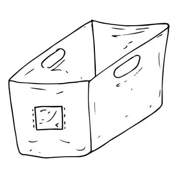 Vector illustration of a open cardboard box. Packing box. Hand drawn box. Stock Illustration