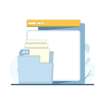 Vector illustration of open folder with JPG file イラスト素材