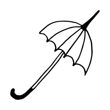 Vector illustration of an open umbrella in style doodle Stock Illustration