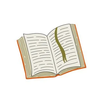 Vector illustration of opened book with bookmark Illustrazione stock