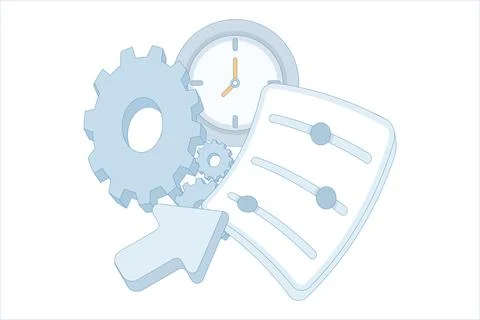 Vector illustration of optimization or improvement to increase productivity Ilustración de archivo