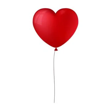 Vector illustration or read heart shape balloon on white background Stock Illustration