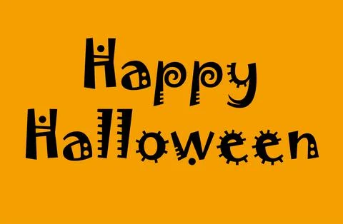 Vector illustration on a orange background. Happy Halloween concept Stock Illustration