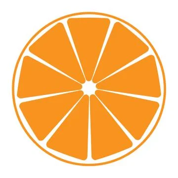 Vector illustration of an orange in a cut. Half of an orange is isolated on a Stock Illustration