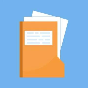 Vector illustration of an orange document folder. Concept for file organization. イラスト素材