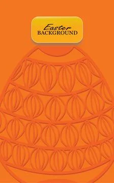 Vector illustration of an orange Easter background with an egg Stock Illustration