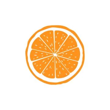 Vector illustration of orange fruit. Flat design. Isolated. Stock Illustration
