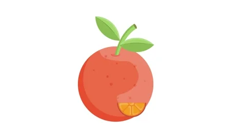 Vector illustration of an orange fruit with a price tag of 1 credit, USD $1. Stock Footage 332461649