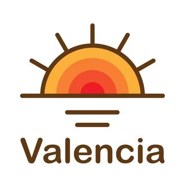 Vector illustration of the orange gradient sun during sunset on the sea isolated Stock Illustration