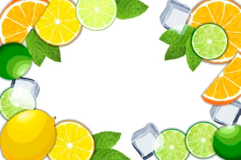 Vector illustration of orange, lemon and lime slice Stock Illustration