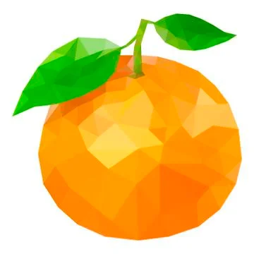Vector illustration orange, polygonal orange, low poly Illustrazione stock