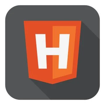 Vector illustration of orange shield html five sign letter H on the screen, Stockillustratie