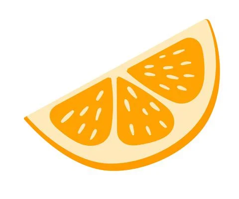 Vector illustration of orange slice isolated on white background. Stock Illustration