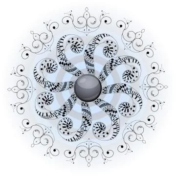 Vector illustration with ornament. Stock Illustration