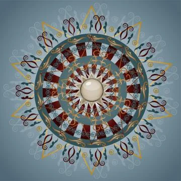 Vector illustration with ornament. Stock Illustration