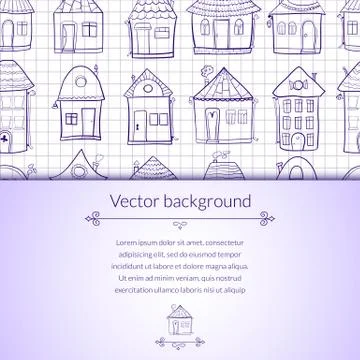 Vector illustration outine houses Stock Illustration