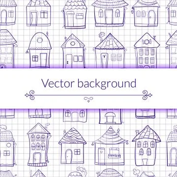 Vector illustration outine houses Stock Illustration