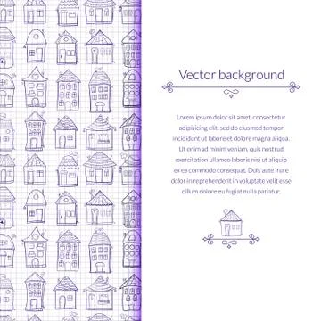 Vector illustration outine houses Illustrazione stock